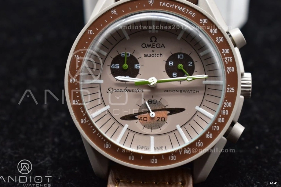 Quartz Bioceramic Nylon Omega Strap On X Saturn Swatch To Mission Moonwatch 0406